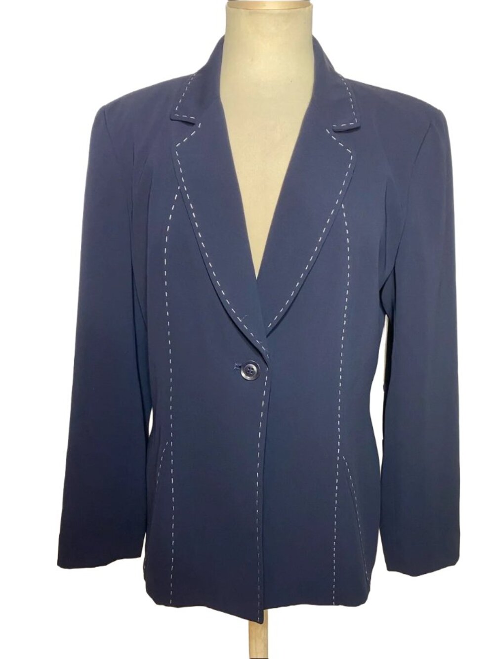 Focus 2000 Navy Blazer with Contrast Topstitching